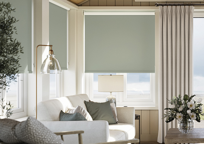 William Morris At Home Waltham (Blackout), Lichen - Roller Blind - Image 3